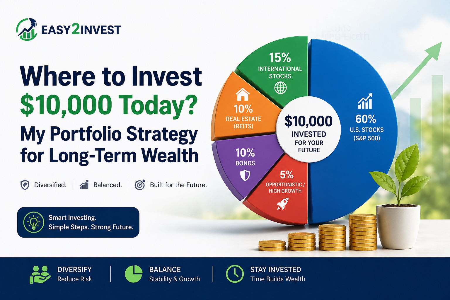 I requested the A.I. to generate a portfolio for investment using $10,000