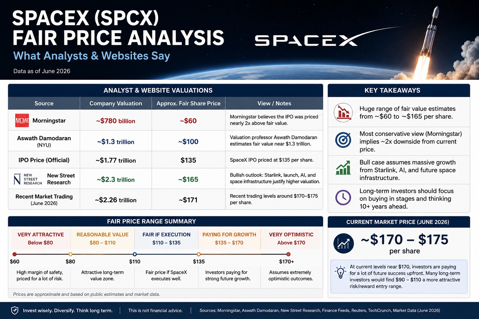 What is the fair price of SPCX (SpaceX)?