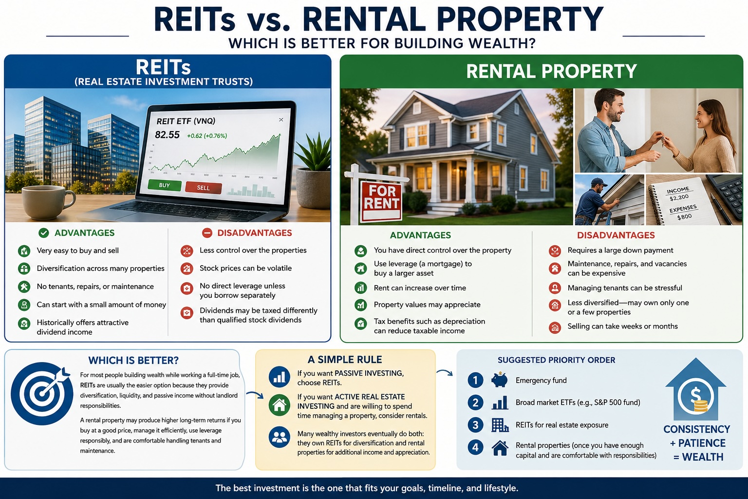 Buy a REIT or a rental? Which one is better?
