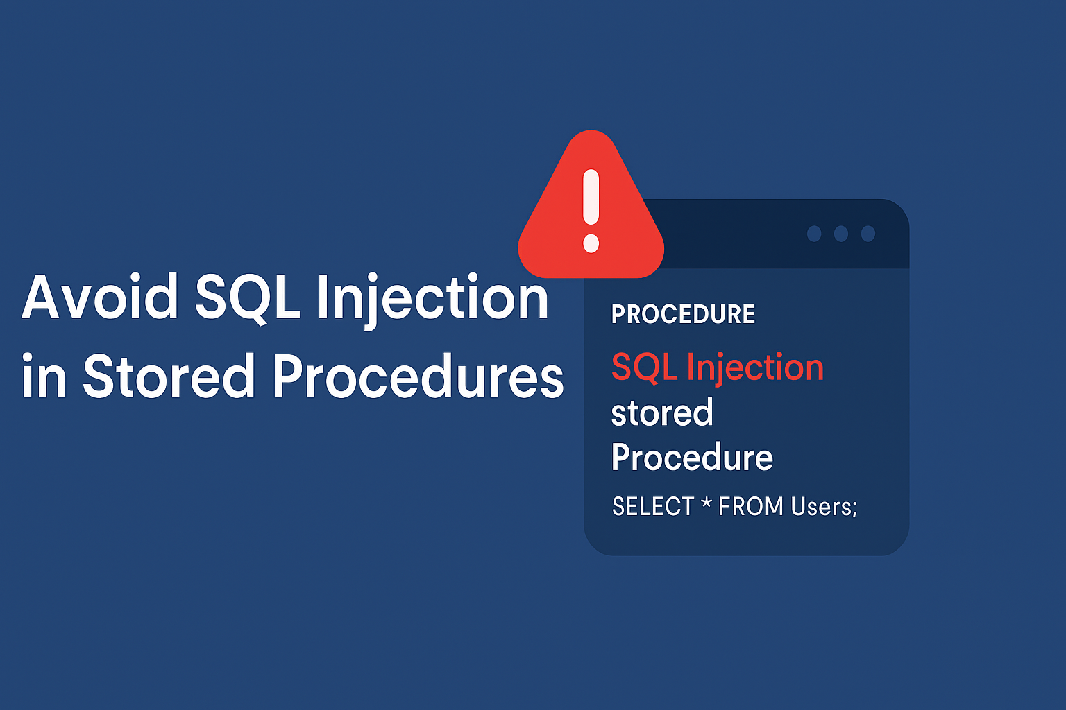 Avoid SQL Injection in Stored Procedures