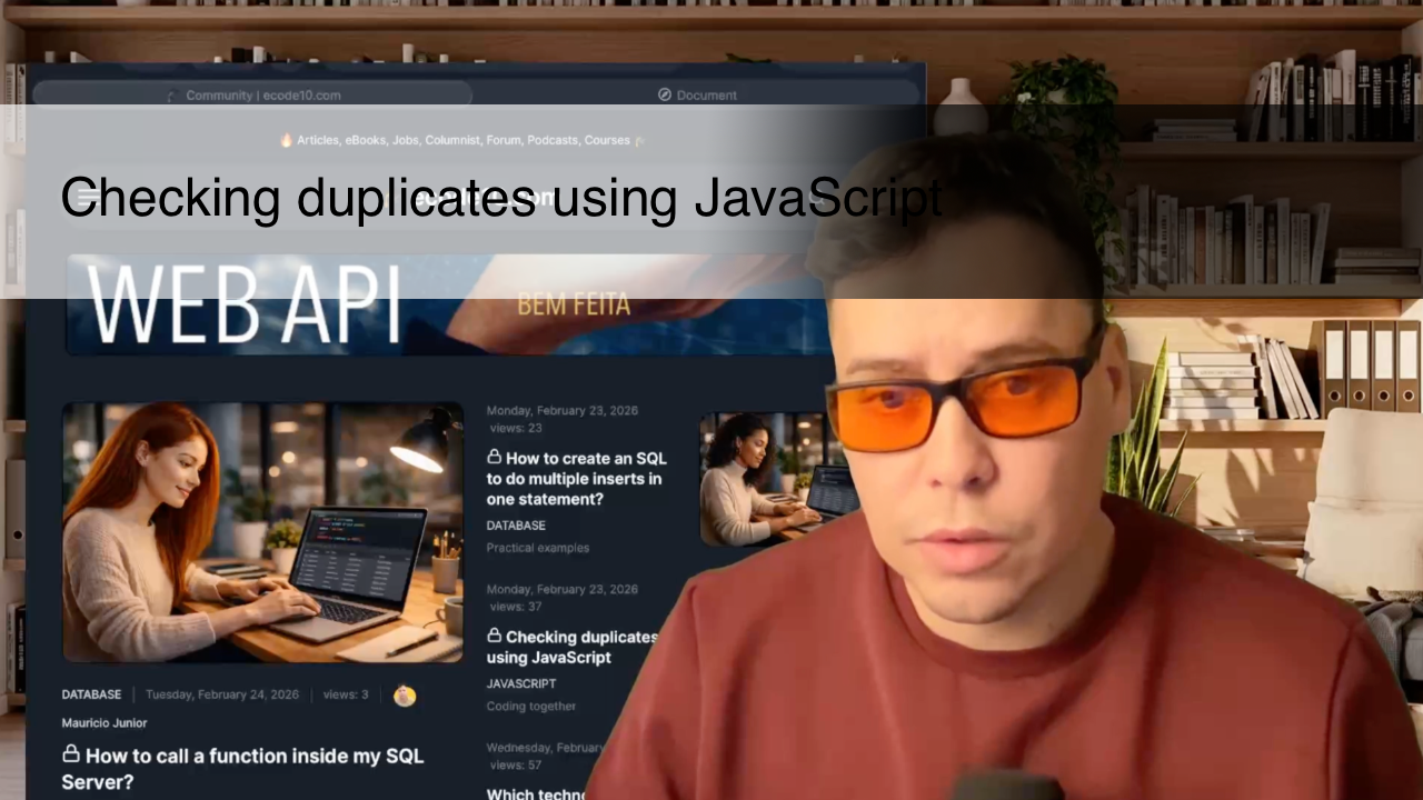 Video: checking duplicates using JavaScript