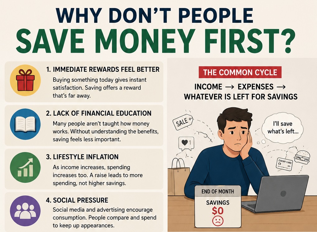 Why don't people like to save the money first?